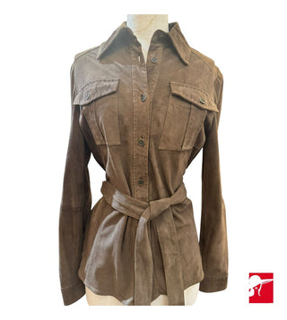 Weekend Max Mara suede button front shirt size 2