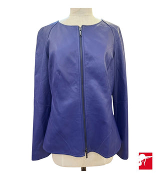 Lafayette 148 zip front leather jacket size 8