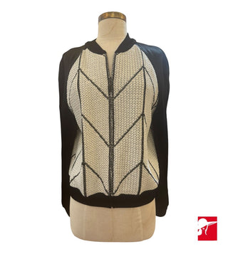 Lafayette 148 denim moto jacket size M