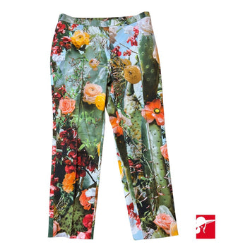 Akris Punto floral flat front pants NWT size 10