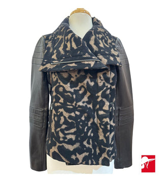 Diane Von Furstenberg Marvela leather/wool jacket NWT