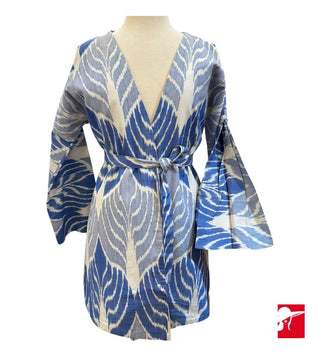 Elysian by Emily Morrison Ikat print quilted fan sleeve topper