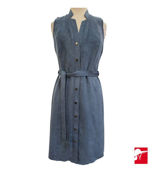 Etcetera faux suede Fjord belted dress size 4