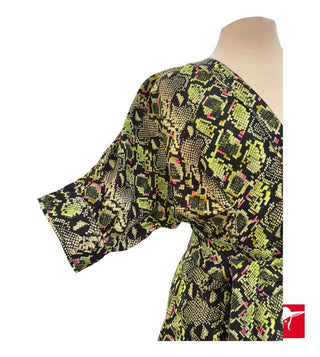 Aje serpentine print belted midi dress size 4