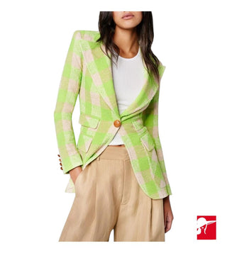 Smythe Birkin Check cutaway blazer size 12