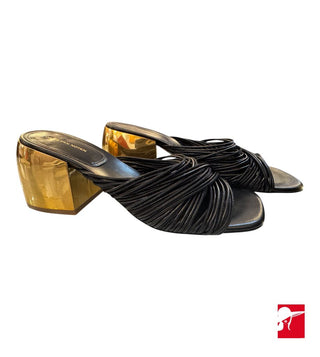 Dries Van Noten leather woven block heel sandals