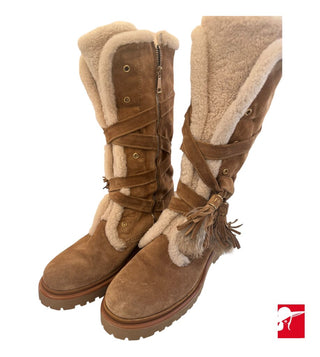 Moncler Osja sharling fur lined boots