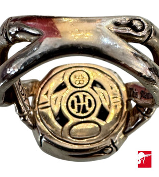 John Hardy pave diamond bamboo ring size 7