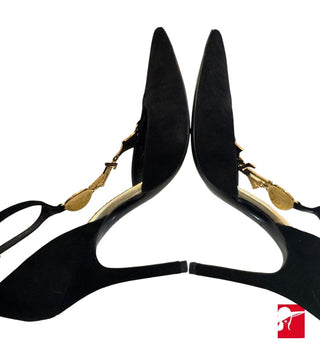 Louis Vuitton monogram charm suede pumps size 36.5/6