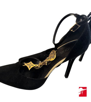 Louis Vuitton monogram charm suede pumps size 36.5/6