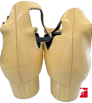 Roger Vivier patent ankle strap block heels