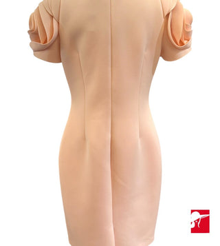 Badgley Mischka rosette sleeve dress NWT