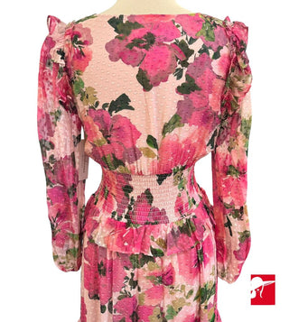 Shoshanna smocked waist maxi dress NWT