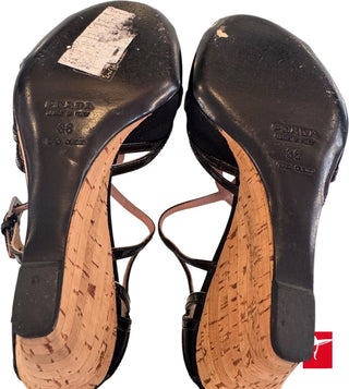 Prada strappy wedge sandals