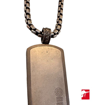 David Yurman sterling silver men's dog tag necklace
