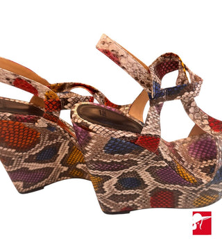 Alexandre Birman snakeskin wedge sandals NEW size 38