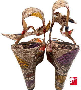 Alexandre Birman snakeskin wedge sandals NEW size 38