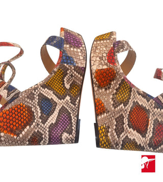 Alexandre Birman snakeskin wedge sandals NEW size 38