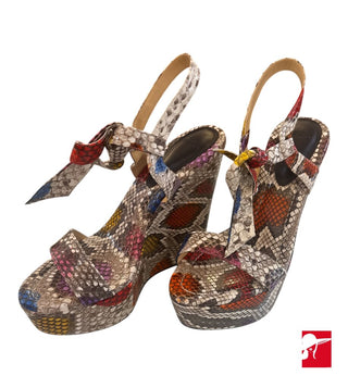 Alexandre Birman snakeskin wedge sandals NEW size 38