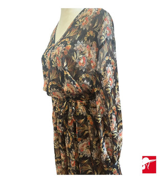 Oscar de la Renta silk midi floral dress