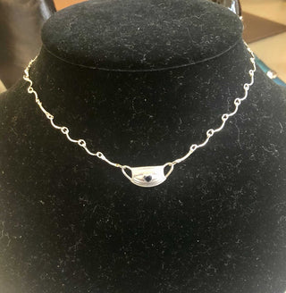 Dragon Bee silverplate mask charm choker NEW