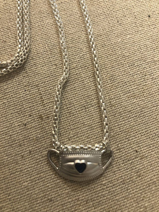 Dragon Bee silverplate mask charm necklace NEW