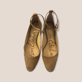 Sam Edelman ankle strap suede 1.5 in heel