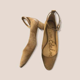 Sam Edelman ankle strap suede 1.5 in heel