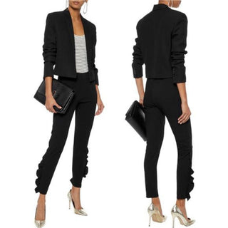IRO Fholan ruffled ponte slim-leg pants