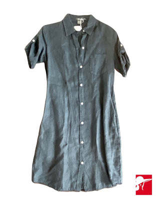 Pure Amici linen shirtdress in black NWT size S