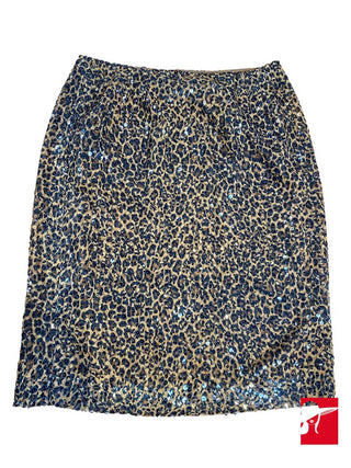 Carlisle sequin animal print skirt size 8