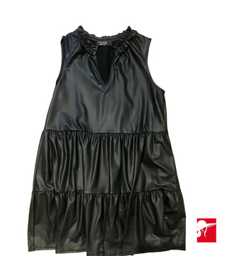Made in USA faux leather tiered dress size 1X