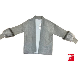 OST open front cardigan with faux fur trim NEW size XS