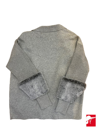 OST open front cardigan with faux fur trim NEW size XS